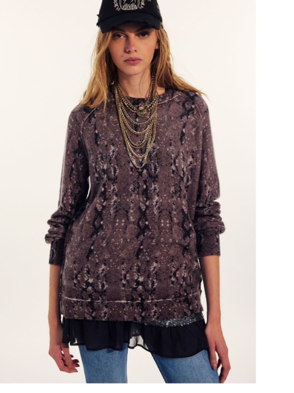We The Free Free PeopleCashmere Animal Print Size-XL
